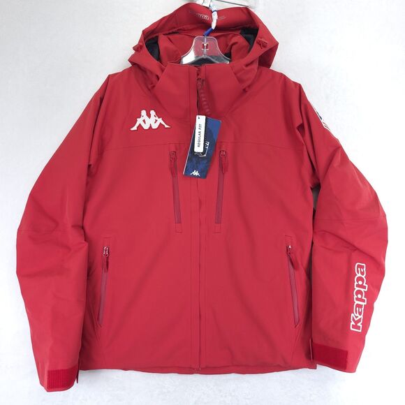 Kappa Jackets & Blazers - Kappa 6Cento 611P Ski Snowboard USA Jacket Red Mens Medium Hooded Pockets NWT